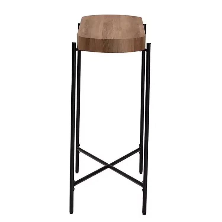 Console Tables-Kirklands Home Oval Light Wood X Base Console Table Brown