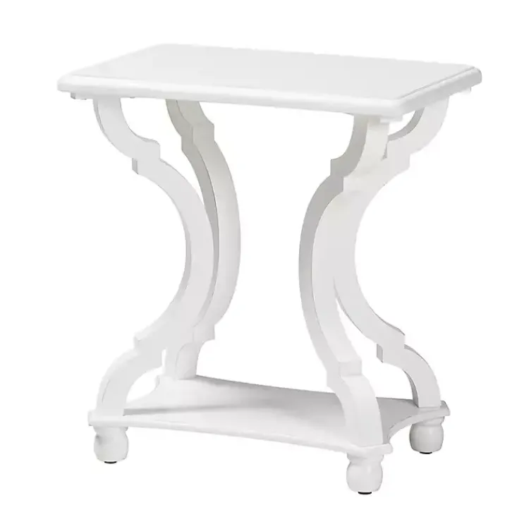 Accent & End Tables-Kirklands Home Hourglass Wood Accent Table White