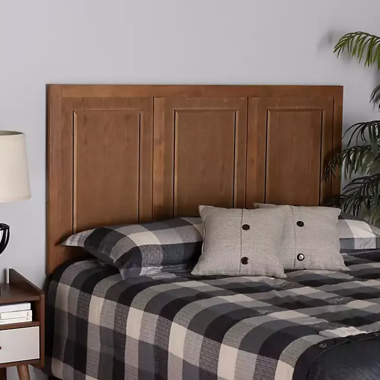 Beds & Headboards-Kirklands Home Warm 3-Panel Wood Full Headboard Brown