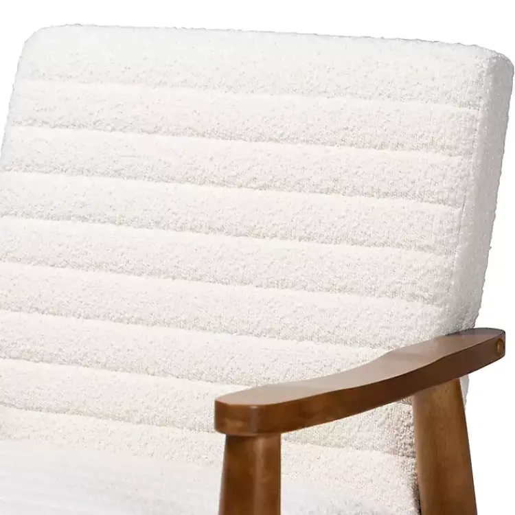 Accent Chairs-Kirklands Home Boucle & Wood Frame Accent Chair Ivory