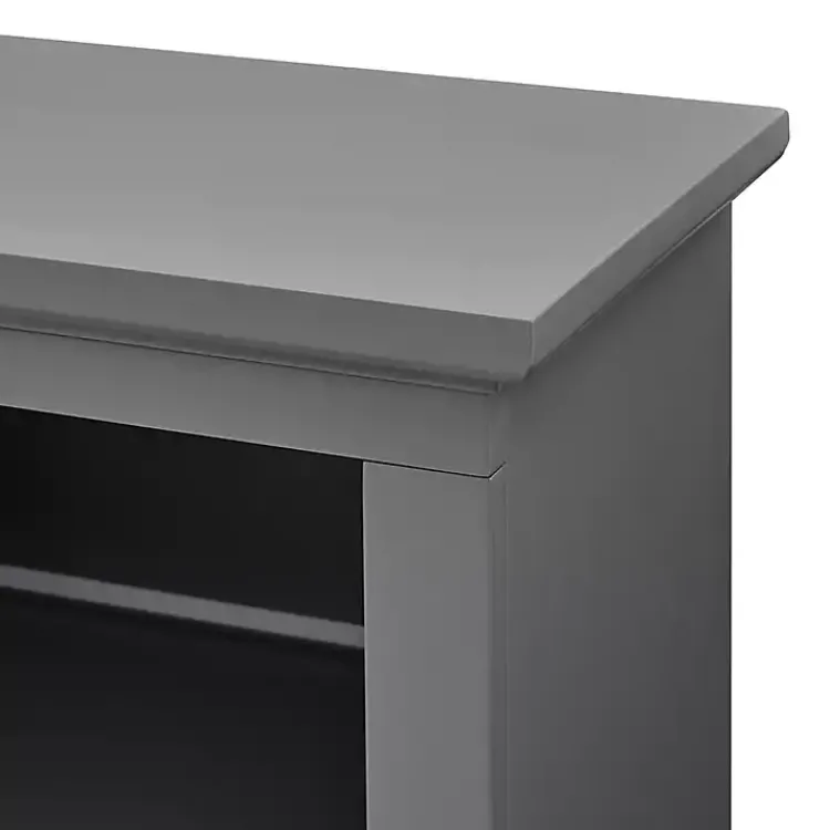 Tv Stands & Media Consoles-Kirklands Home Transitional Breakfront 2-Door Media Console Gray