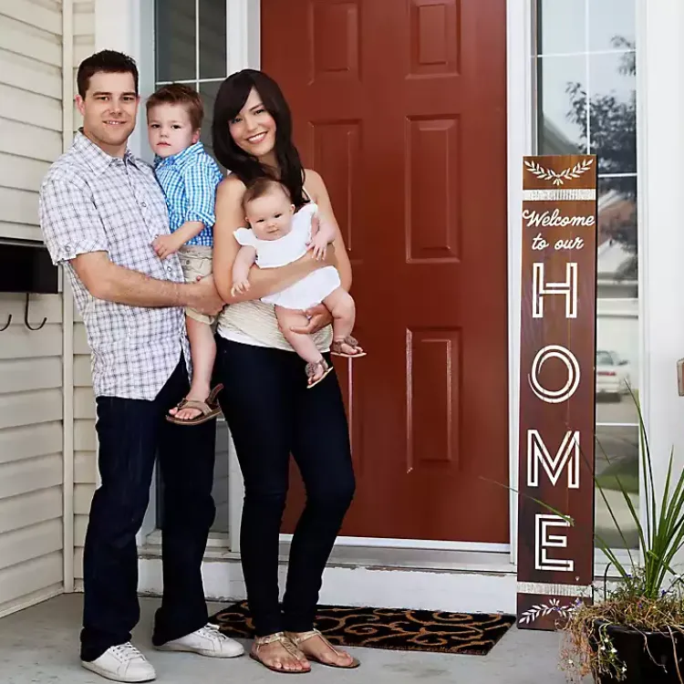 Garden Decor-Kirklands Home Brown and White Welcome Home Two-Sided Porch Board