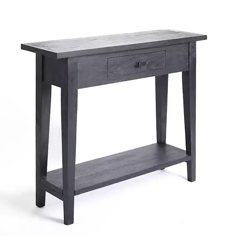 Console Tables-Kirklands Home Leo Wood Console Table Black