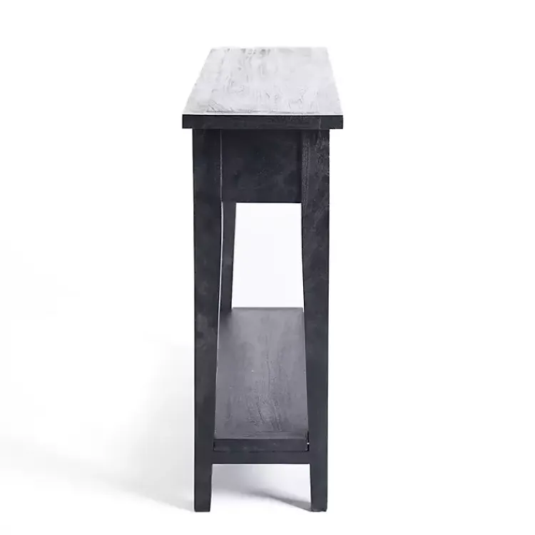 Console Tables-Kirklands Home Leo Wood Console Table Black