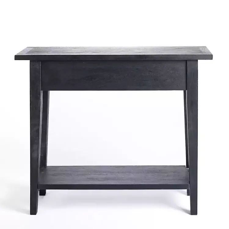 Console Tables-Kirklands Home Leo Wood Console Table Black