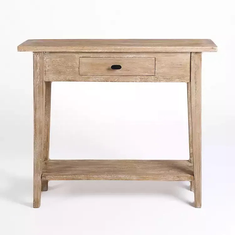 Console Tables-Kirklands Home Leo Natural Wood Console Table Tan