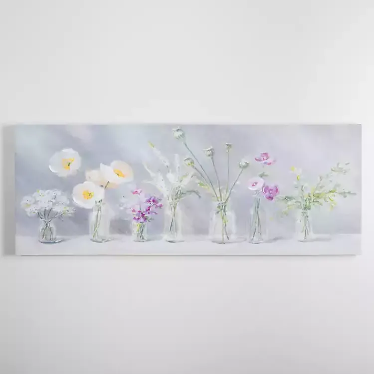 Canvas Art-Kirklands Home Spring Blooms in Vases Canvas Art Print Gray