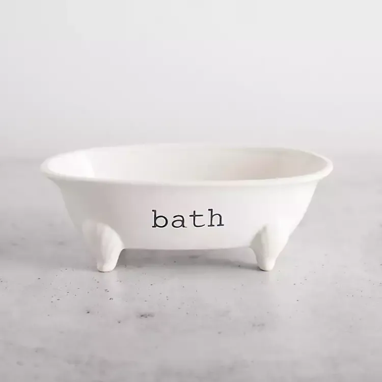 Bathroom Accessories-Kirklands Home Ceramic Bathtub Dish White