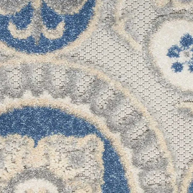 Outdoor Rugs-Kirklands Home Aloha Blue Medallion Indoor/Outdoor Area Rug, 3x5