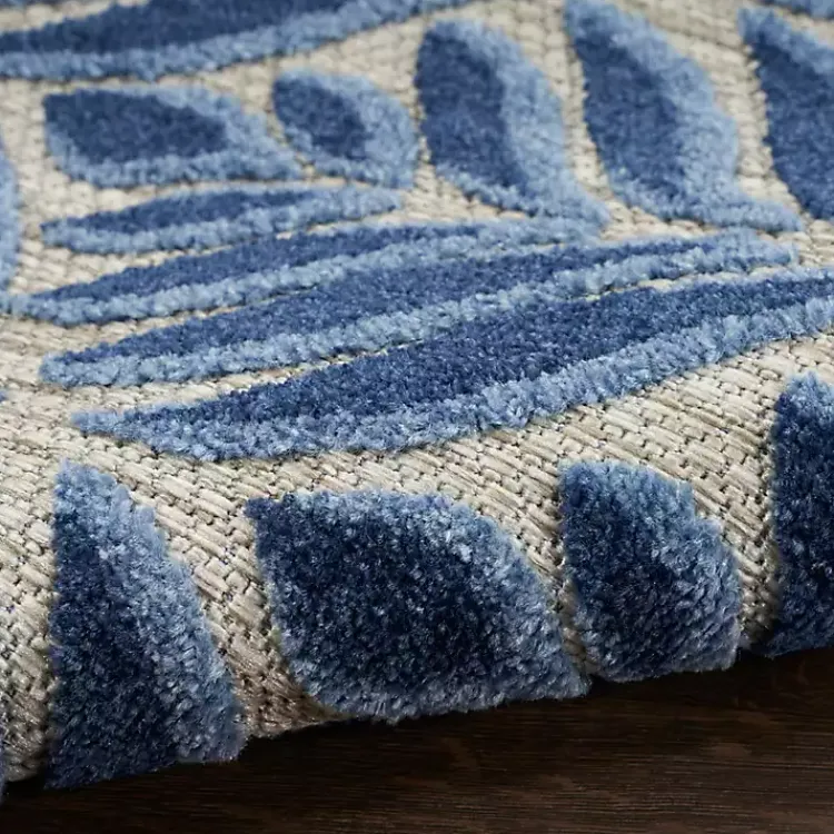 Outdoor Rugs-Kirklands Home Aloha Blue Botanical Indoor/Outdoor Area Rug, 9x12