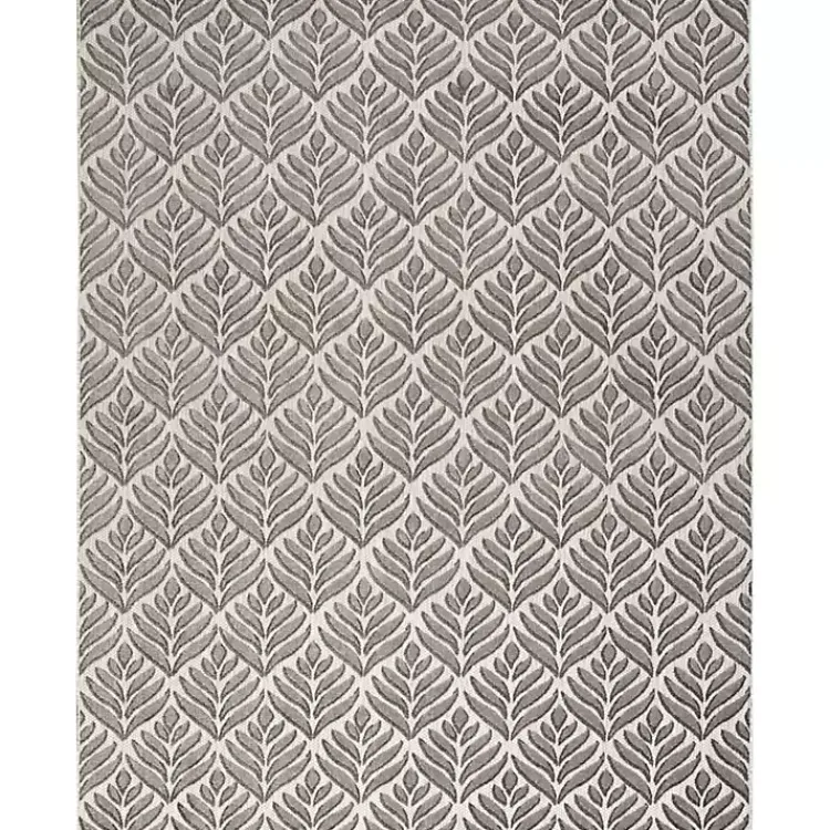 Outdoor Rugs-Kirklands Home Aloha Botanical Indoor/Outdoor Rug, 7x10 Gray