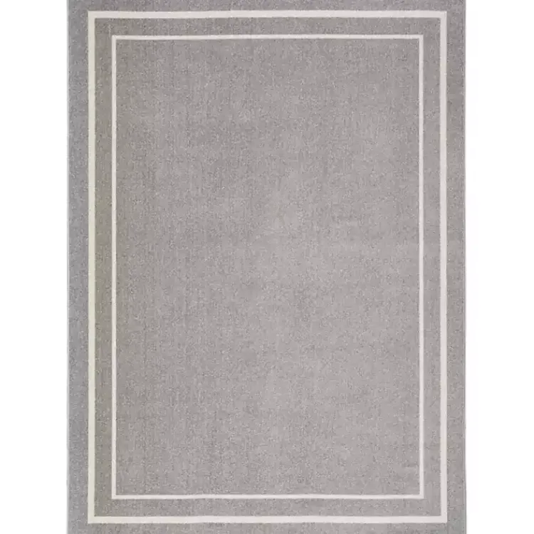 Outdoor Rugs-Kirklands Home Bordered Indoor/Outdoor Area Rug, 5x7 Gray