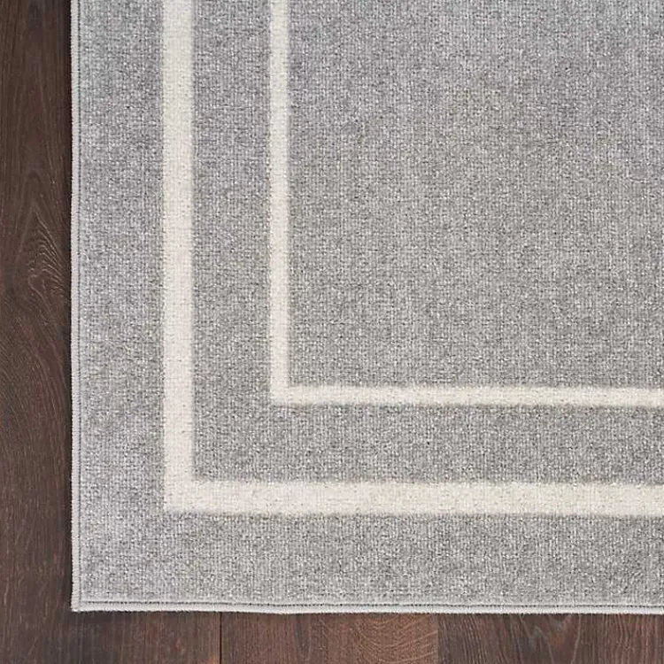 Outdoor Rugs-Kirklands Home Gray Bordered Indoor/Outdoor Area Rug, 6x9