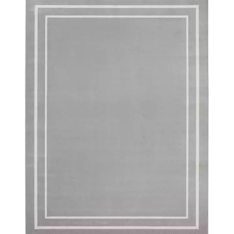 Outdoor Rugs-Kirklands Home Bordered Indoor/Outdoor Area Rug, 8x10 Gray