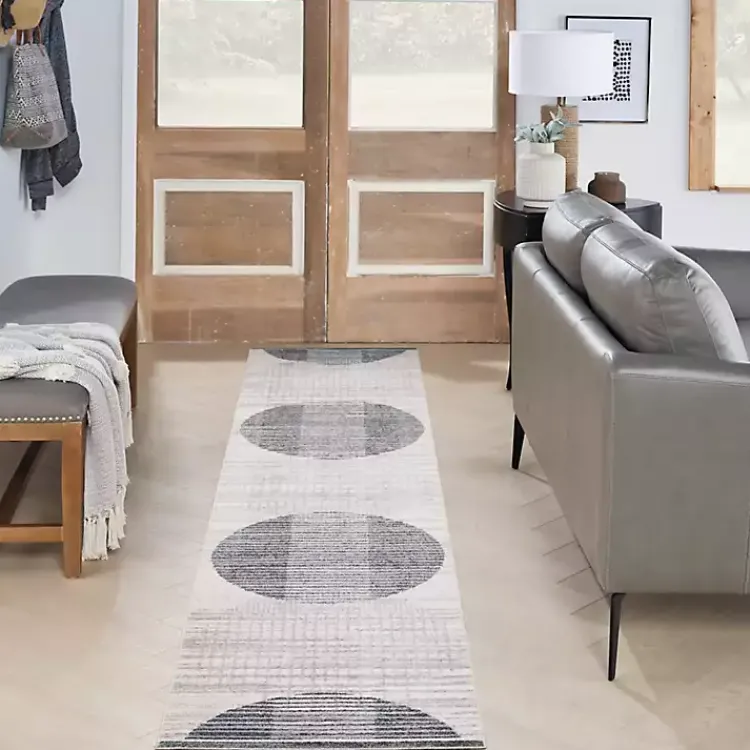 Area Rugs-Kirklands Home Blue Linear Geometric Washable Runner, 2x10