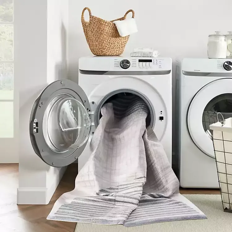 Area Rugs-Kirklands Home Blue Linear Geometric Washable Runner, 2x10