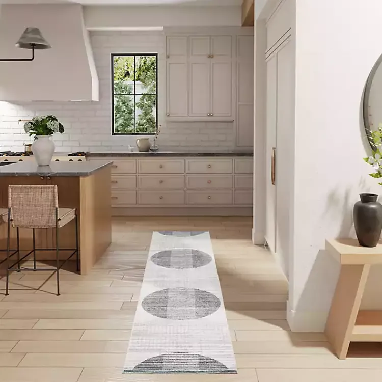 Area Rugs-Kirklands Home Blue Linear Geometric Washable Runner, 2x12