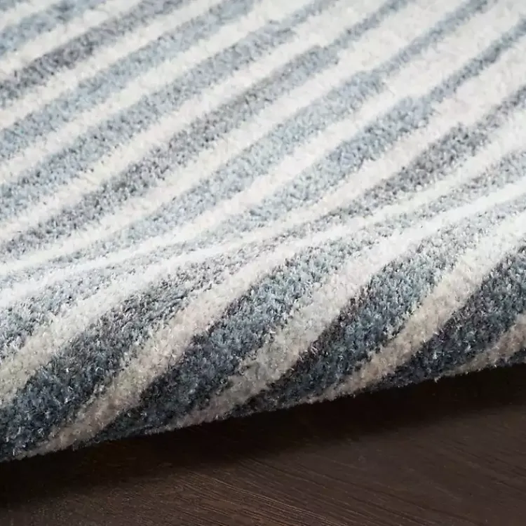 Area Rugs-Kirklands Home Blue Linear Geometric Washable Area Rug, 6x9