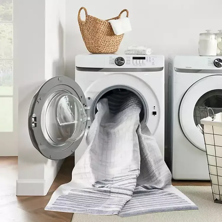 Area Rugs-Kirklands Home Blue Linear Geometric Washable Area Rug, 9x12