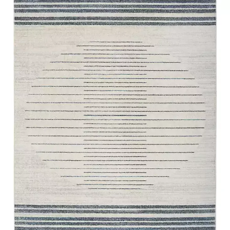 Area Rugs-Kirklands Home Blue and Ivory Striped Moon Area Rug, 9x12