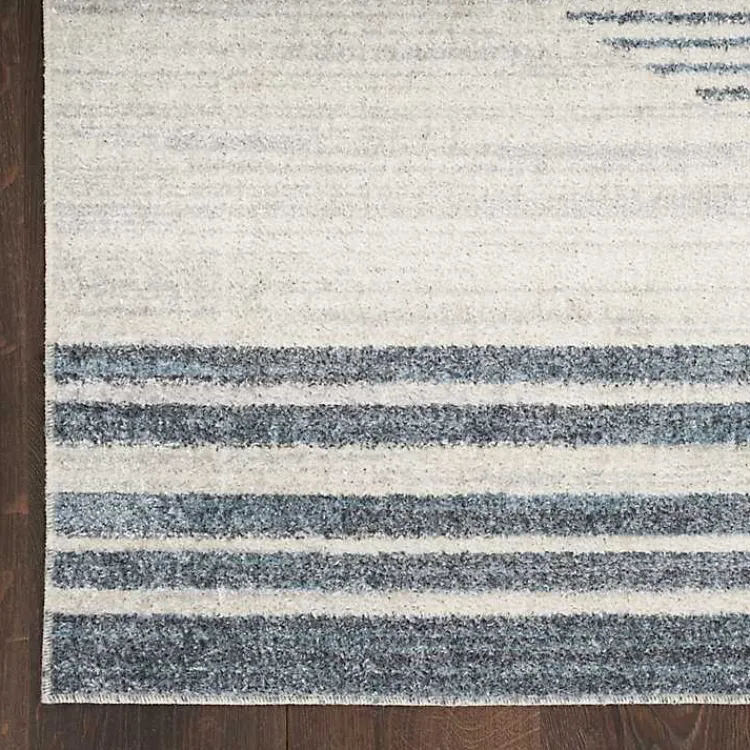 Area Rugs-Kirklands Home Blue Linear Sphere Washable Accent Rug, 2x4