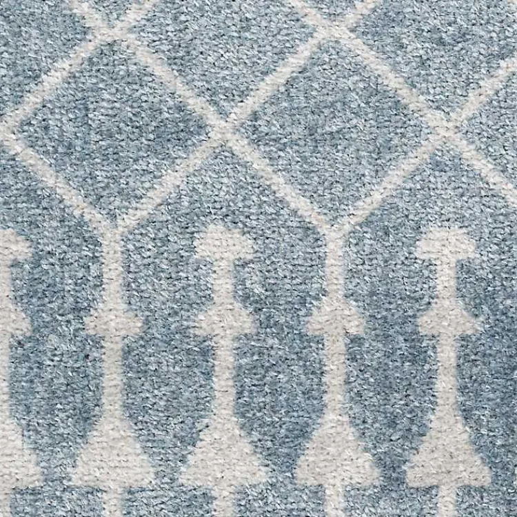Area Rugs-Kirklands Home Blue and Ivory Moroccan Trellis Runner