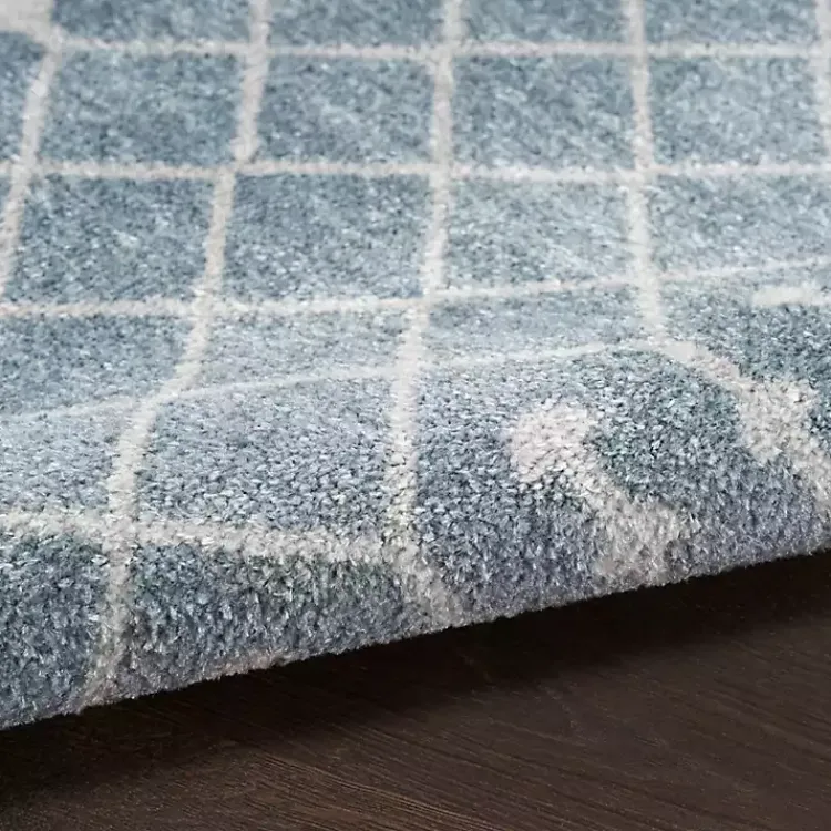 Area Rugs-Kirklands Home Blue and Ivory Moroccan Trellis Runner