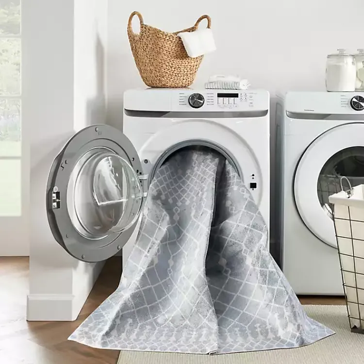 Area Rugs-Kirklands Home Light Moroccan Washable Area Rug, 4x6 Blue