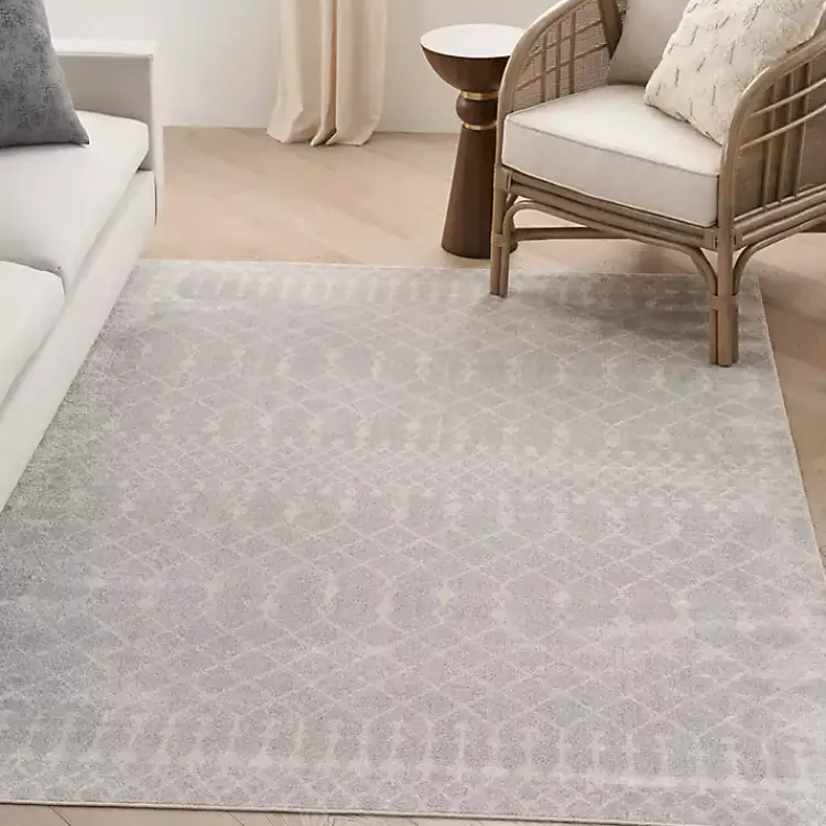 Area Rugs-Kirklands Home Light Moroccan Washable Area Rug, 5x7 Gray