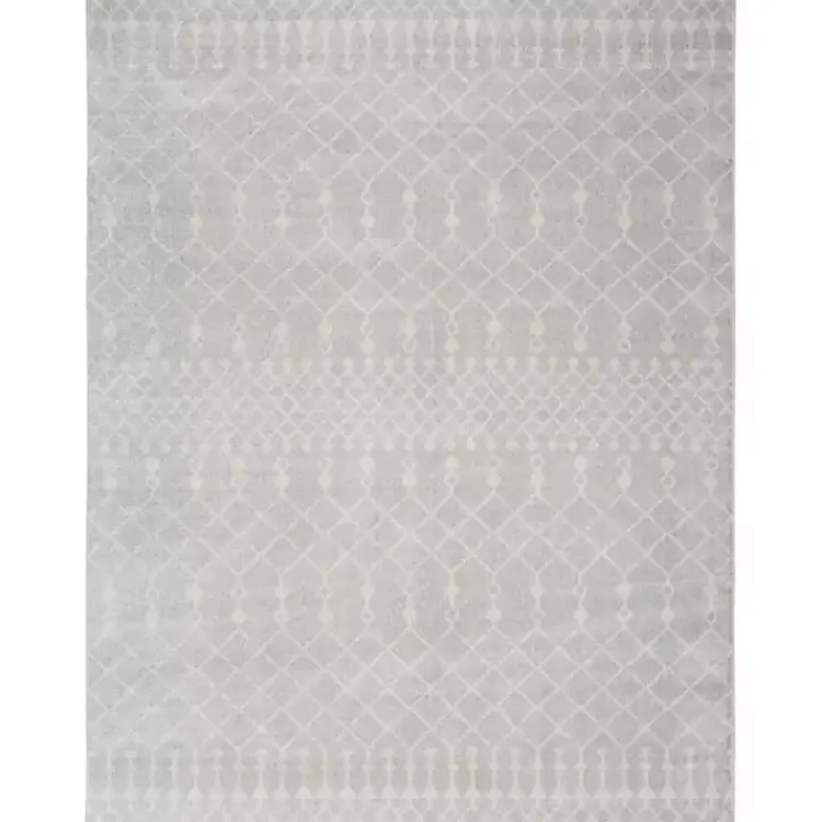 Area Rugs-Kirklands Home Light Moroccan Washable Area Rug, 7x10 Gray
