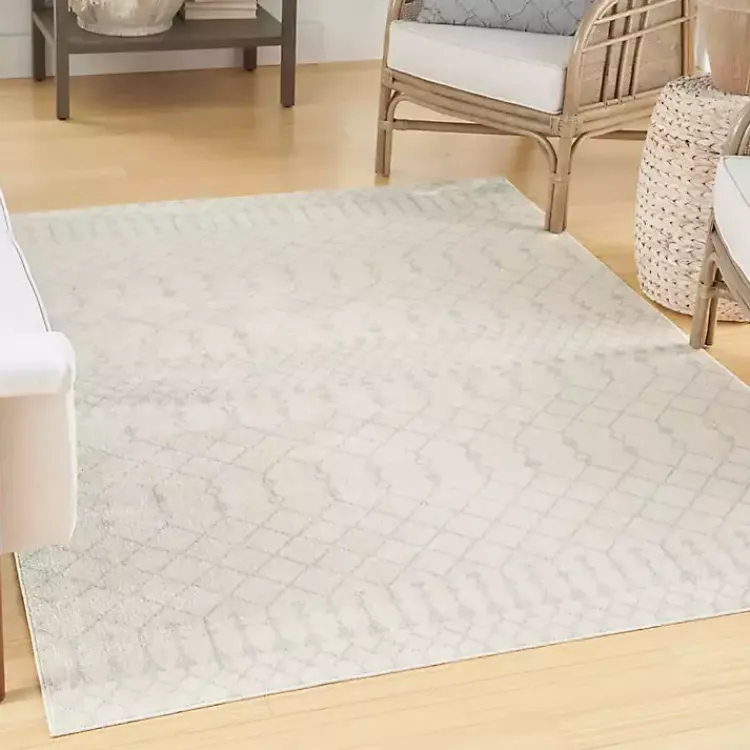 Area Rugs-Kirklands Home Moroccan Washable Area Rug, 5x7 Ivory