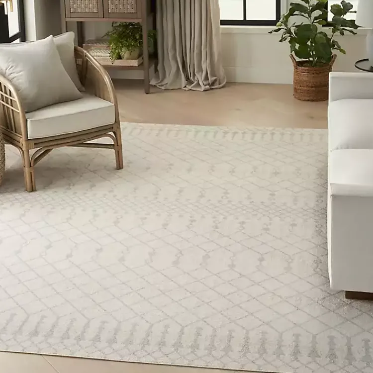 Area Rugs-Kirklands Home Moroccan Washable Area Rug, 9x12 Ivory