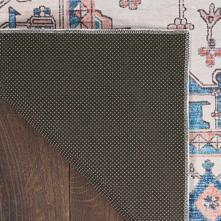 Area Rugs-Kirklands Home Fulton Coral Medallion Runner, 2x7 Pink