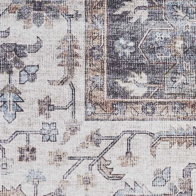 Area Rugs-Kirklands Home Fulton Charcoal Medallion Area Rug, 5x7 Gray