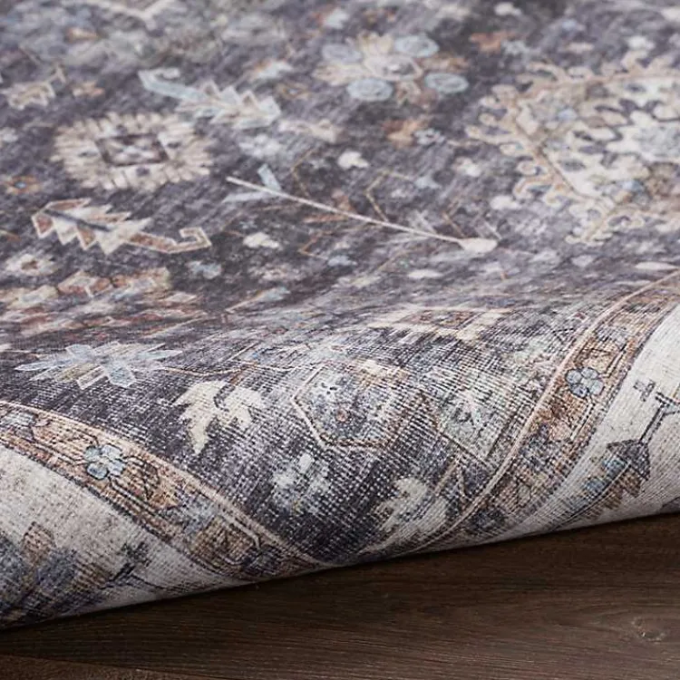 Area Rugs-Kirklands Home Fulton Charcoal Medallion Area Rug, 5x7 Gray