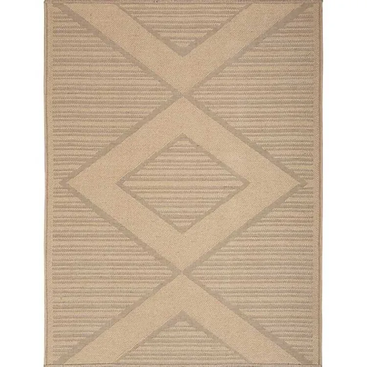 Area Rugs-Kirklands Home Natural Jute Woven Diamond Area Rug, 3x5