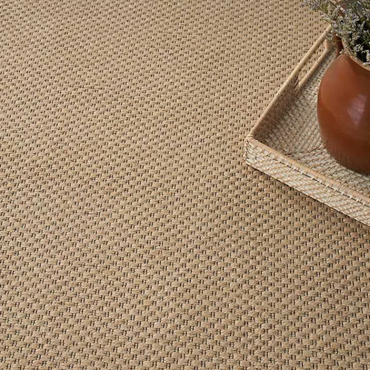 Area Rugs-Kirklands Home Natural Jute Solid Woven Area Rug, 5x7 Tan