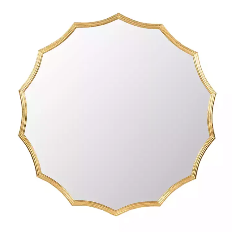 Decorative Mirrors-Kirklands Home Gold Curved Sunburst Wall Mirror