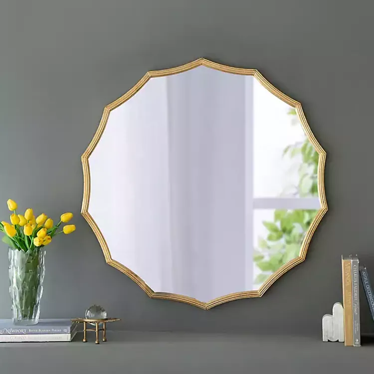 Decorative Mirrors-Kirklands Home Gold Curved Sunburst Wall Mirror