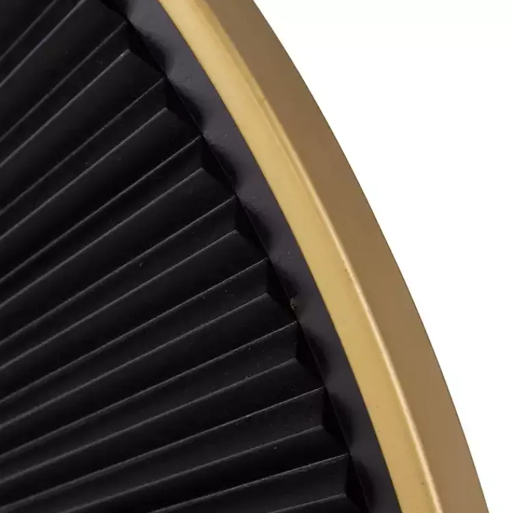 Decorative Mirrors-Kirklands Home and Gold Double Ribbed Wall Mirror Black