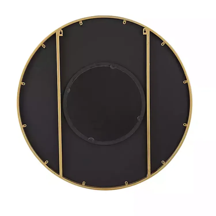 Decorative Mirrors-Kirklands Home and Gold Double Ribbed Wall Mirror Black