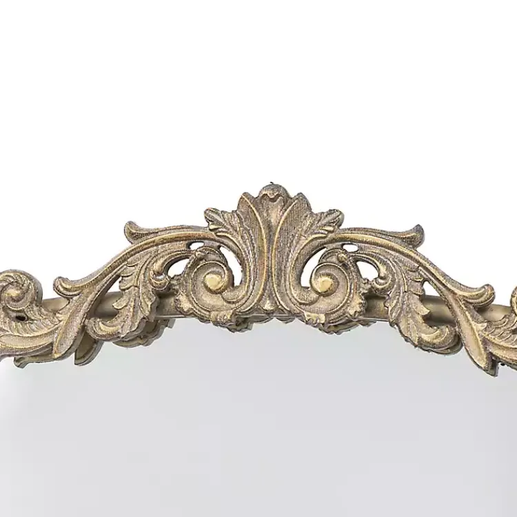 Decorative Mirrors-Kirklands Home Gold Studded Scroll Arched Mirror, 42 in.