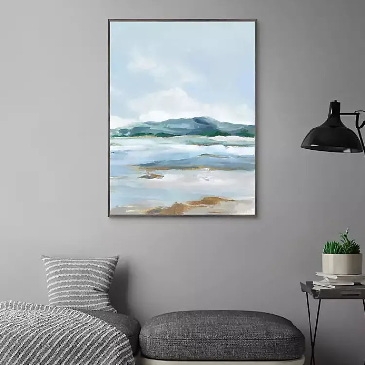 Canvas Art-Kirklands Home Coastal Mountains I Framed Canvas Art Print Blue