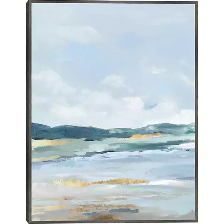 Canvas Art-Kirklands Home Coastal Mountains II Framed Canvas Art Print Blue