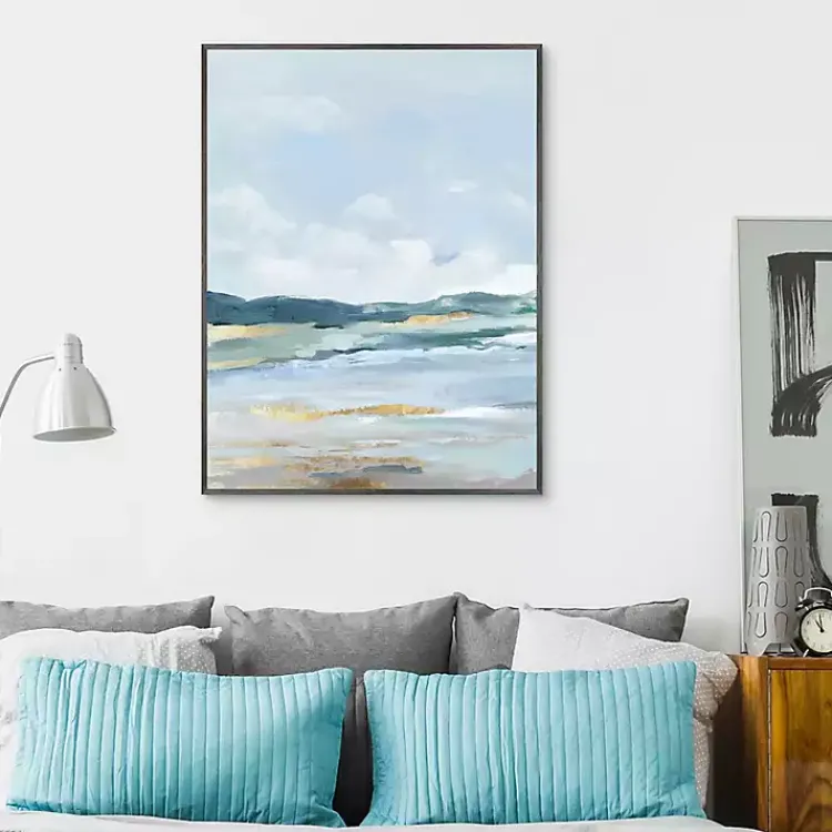 Canvas Art-Kirklands Home Coastal Mountains II Framed Canvas Art Print Blue