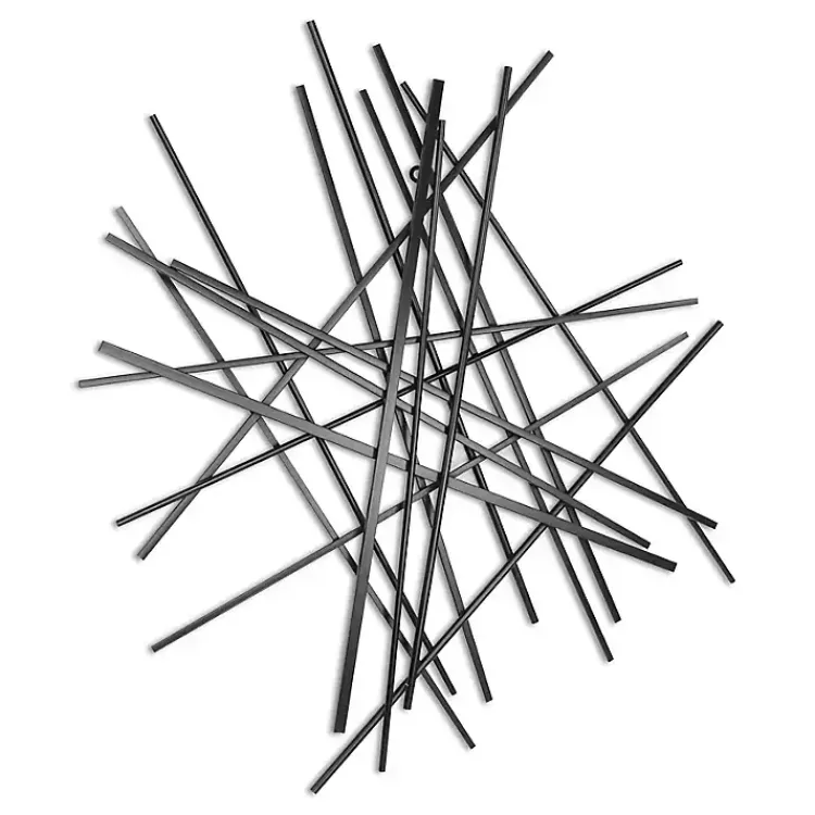 Wall Plaques-Kirklands Home Icilio Abstract Linear Wall Plaque Black