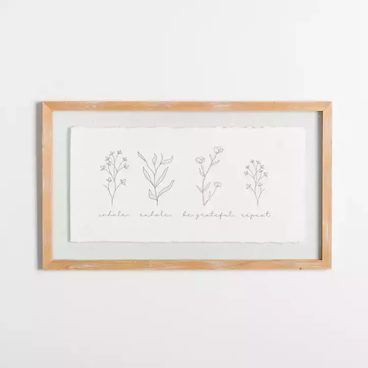 Wall Quotes & Signs-Kirklands Home Inhale Exhale Floral Wall Plaque White