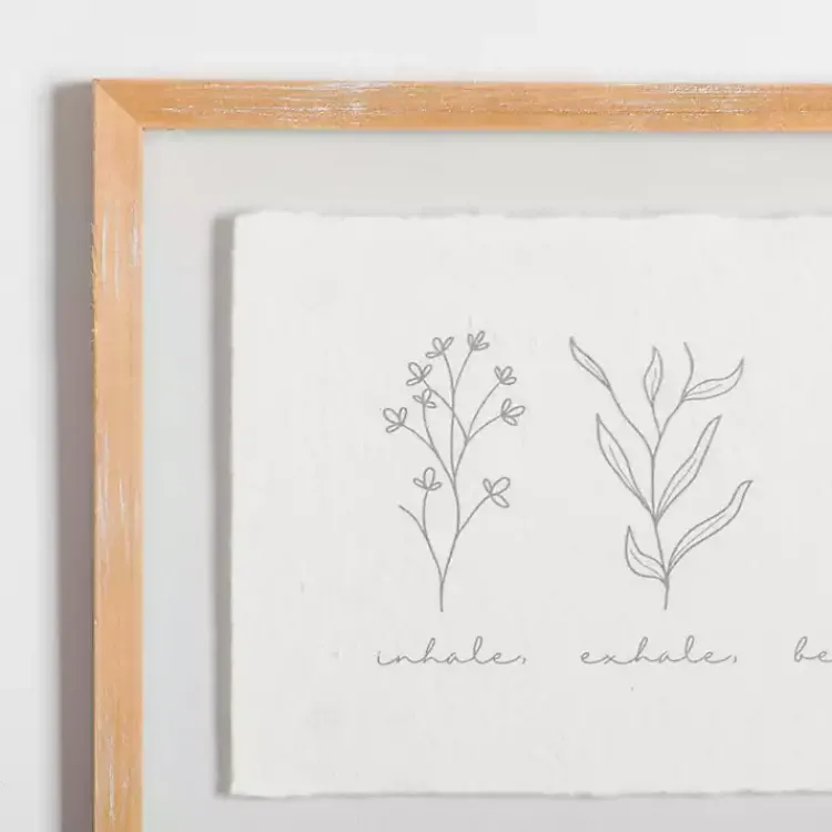 Wall Quotes & Signs-Kirklands Home Inhale Exhale Floral Wall Plaque White