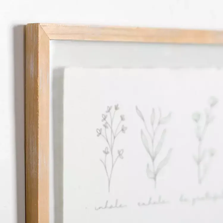 Wall Quotes & Signs-Kirklands Home Inhale Exhale Floral Wall Plaque White