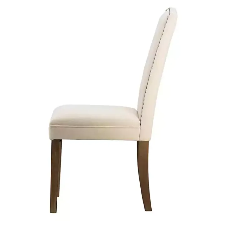 Dining Chairs-Kirklands Home Cream Upholstered Armless Dining Chairs, Set of 2 Ivory